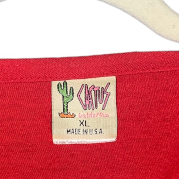 Vintage Cactus California Red Embroidered Kokopelli Tee Shirt XL Short Sleeve - Picture 4 of 8